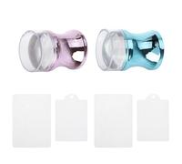 LALADEFIEE Set di Timbri per Unghie Strumenti per Nail Art con 4 Raschietti in Silicone e Abs per Ottenere Stampe Facili e Disegni Attraenti per Manicure