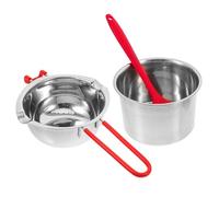LALADEFIEE Set Pentole Doppia Caldaia in Acciaio Inox 201 per Sciogliere Cioccolato Formaggio e Candele Melting Pot da 600 Ml Manico Isolante e Spatola Utensile Cucina Colore Casuale