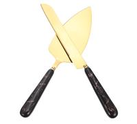 LALADEFIEE Set Spatole per Dolci Manico in Ceramica Nero Oro, Paletta per Torte e Taglia Burro per Feste, Accessori da Cucina per Pizza, Torte e Dessert, Utensili Eleganti per Banchetti