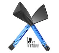 LALADEFIEE Specchietto Retrovisore per Scooter Specchietti Laterali Pieghevoli Piccoli Design Cnc Blu Facile Installazione Compatibile con Atv e Utv