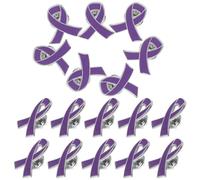 LALADEFIEE Spilla a Nastro da 20 Pezzi in Ferro Smalto Viola, Spilla Decorativa per Donna per Sensibilizzazione Contro la Violenza, Accessorio da Bavero Adatto a Eventi di Beneficenza e Uso