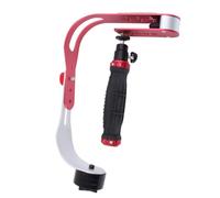 LALADEFIEE Stabilizzatore Fluido a Dslr di Fotocamera in Dv Lega per e Alluminio Rosso, Supporto Forma di Curva, Movimento Preciso, Portatile a Bassa Angolazione per Video e Selfie