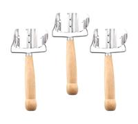 LALADEFIEE Stampo per Ravioli Dumpling in Inossidabile e Quercia Manico Ergonomico, Set 3 da 7cm e Preparazione per Domestico