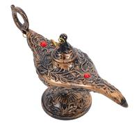 LALADEFIEE Statuina Lampada Araba D’Epoca in Bronzo, Scultura Decorativa Vintage per Centrotavola Feste, Oggetto di Scena Halloween e Accessorio Cosplay per Eventi e Matrimoni