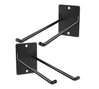 LALADEFIEE Supporto a Parete per Attrezzi da Giardino 2 Pezzi in Ferro Nero Pinza Porta Scopa e Ganci Organizer Salvaspazio per Garage e Giardino