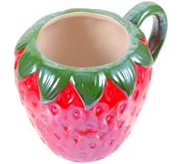 LALADEFIEE Tazza in Ceramica a Forma di Fragola Manico, Contenitore per Bevande Calde e Fredde, Tazza da Caffè e Acqua per Cucina, Regalo per Neopapà e Neomamme, Lavabile in Lavastoviglie