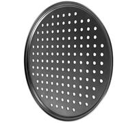 LALADEFIEE Teglia per Pizza Forata in Acciaio al Carbonio 28 CM Teglia Antiaderente Rotonda per Forno Domestico Utensile da Forno per Pizze Fatte in Casa Cottura Uniforme e Pulizia Facile