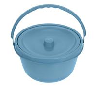 LALADEFIEE Toilette Portatile in Plastica Blu per Anziani e Disabili, Comoda e Stabile, per Bedside e Camping, con Maniglione di Sicurezza