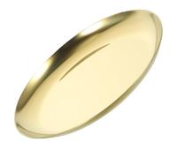 LALADEFIEE Vassoio Tondo in Acciaio Inossidabile Dorato per Gioielli e Cosmetici Piatto Decorativo Elegante da Scrivania Contenitore per Anelli e Orecchini Design Artistico e Rifinito per