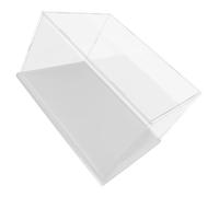 LALADEFIEE Vetrina Acrilica Trasparente 30x20x20 Cm per Esposizione Modelli e Guantoni da Boxe, Custodia Protettiva per Statuette e Giocattoli da Collezione, Scatola Espositiva Base Bianca