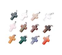 LALAFINA 1 Set Ciondolo Pietra Naturale Forma Corda Pendente Doppio Lato per Creazione per Collezionisti da Collo