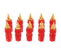 LALAFINA 10 Pezzi Connettore Audio per Altoparlanti con Terminale a Vite M5, Ottone Placcato Oro, Barra Lunga 50mm e Dado Esagonale per Setup Home Theater