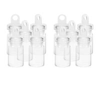 LALAFINA 10 Pezzi Mini Bottiglie di Vetro Trasparente Tappo in Plastica 18x10mm, Piccoli Barattoli Decorativi per Artigianato Fai da Te, Bottiglie dei Desideri per Raccolta Souvenir