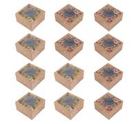 LALAFINA 12 Pezzi Scatole Usare Trasparente le Carta per Natalizie Dolci Finestra in Facili da Natale Stili multipli Panetterie e Negozi di Torte Durante Feste