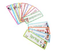 LALAFINA 16 Pezzi Carte Flash e Mesi per Risorse Didattiche per e Educazione Casa Kit Decorazione per Aula Sviluppo Vocabolario e Competenze Linguistiche