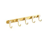 LALAFINA 1pezzi Gancio da Parete per Bagno Bianco Oro Ganci Multipli Attaccapanni Elegante per Cappotti Cappelli e Accessori Installazione Facile e Superficie Liscia Antigraffio