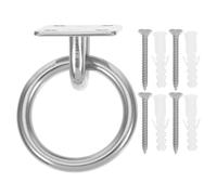 LALAFINA 1set Gancio da Soffitto in Metallo Inossidabile con Piastra Quadrata e Cerchio Supporto Pesante per Ancoraggio Generale per Ambienti ed Esterni