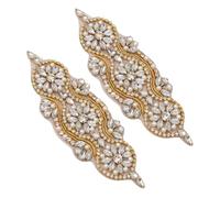 LALAFINA 2 Pezzi Applicazione per Vestiti con Pietre Decorative Oro per Abiti da Cerimonia e Spettacolo, Facile Adattamento Costume e Trasformazione Rapida dello Stile per Professionisti