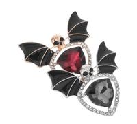 LALAFINA 2 pezzi Spilla Punk Gotico Pipistrello e Cranio in lega, spilla affidabile che può servire come fermacravatta per eventi Cosplay Halloween