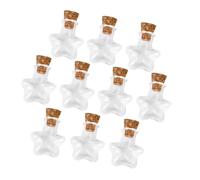 LALAFINA 20 Pezzi Bottiglie di Vetro Forma Stella con Tappo in Sughero Trasparenti Bottiglie dei Desideri Piccole Multifunzionali per Decorazione Casa e Fai da Te