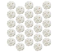LALAFINA 25 Palline di Rattan Naturali per Aromaterapia e Riempitivi per Vasi, Sfere Decorative Profumate Bianche da 3 Cm per Accessori da Tavola e Decorazione Fai da Te