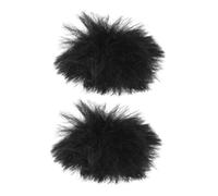 LALAFINA 2pezzi Coperture in Peluche per Microfono Protezioni Antivento Nero per Registrazioni e Spettacoli