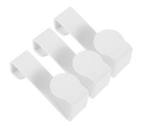 LALAFINA 3 Pezzi Gancio per Sedile Wc Z in Plastica Bianco senza Foratura | Design Semplice e Elegante, per Bagno e Appendiabiti a Porta, Adatto a Inquilini e Genitori Stile Casuale