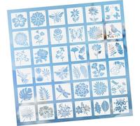 LALAFINA 36 Pezzi Stencil per Pittura con Disegni Piante Uccelli e Api Modelli Artigianali Riutilizzabili per Decorazioni su Legno Carta e Tessuti Superficie Liscia per Facile Applicazione