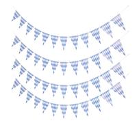 LALAFINA 4 Pezzi Catena 12 Bandiere per Stringa in Carta di Bandierine Triangolari Impermeabili 4 Stringhe da 2,7m per Festa Oktoberfest Decorazione per Esterni e Feste