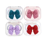 LALAFINA 4 Set Astuccio Lenti a Contatto in Plastica, Contenitore Compatto e Leggero, Protegge le Lenti da Danni, per Uso a Scuola al Lavoro, per Familiari e Amici Miopi