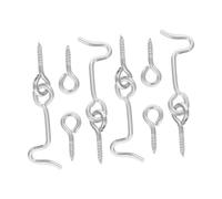 LALAFINA 4 set Ganci e Occhi in Acciaio al Carbonio per Sicurezza Porte e Finestre Chiusure Resistenti per Porte da Capanna Controllo Antivento e Fissaggio Silenzioso per Interni e Esterni