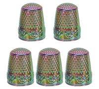 LALAFINA 5 Pezzi Set 5 Ditale da Cucito in Metallo Ispessito Protezione per Dita da Sarto Design Vintage Copri Dita Ergonomico per Cucito a Mano Trapuntatura e Ricamo Accessori Artigianali