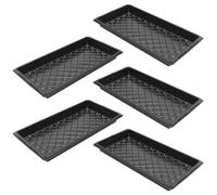 LALAFINA 5 Pezzi Vassoio per Vivaio Nero in Plastica Resistente con Fori per Germinazione e Trapianto di Piantine per Serra e Avvio delle Piante