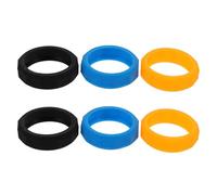 LALAFINA 6 Anelli in Silicone per Microfono Wireless, Anelli Anti-rotolamento e Anti-caduta, Set da 6 Pezzi Colorati (nero, Blu, Arancione) per Protezione Microfono Portatile, Accessorio