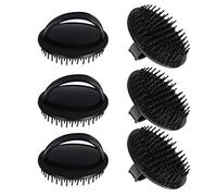 LALAFINA 6 Pezzi Spazzola Massaggiante Per Chioma, Stimola La Crescita Naturale e Pulisce Cuoio Capelluto, Ergonomica e Resistente, Per Chioma Asciutti e Bagnati, Colore Nero