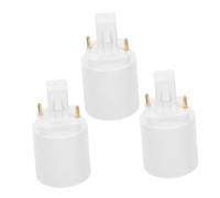 LALAFINA Adattatore Convertitore Portalampada G24d a E27 a 2 Pin Per Lampadine Led, Base Lampada Per Ufficio, Negozio e Uso Domestico, Confezione Da 3 Pezzi, Tensione Ac 100-230v