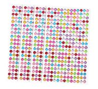 LALAFINA Adesivi Rotondi Strass 3D per Unghie e Scrapbooking, Kit Decorativo Multiuso per Telefono e Album Fotografico, 4 Fogli da 260 Pezzi Colorati, Decorazioni e Fai-da-Te