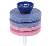 LALAFINA Affilatrice per Tosaerba Doppio Strato, Mola a 4 Livelli per Lame di Rifinitura, Accessorio Resistente per Trapani, Uso Domestico e Industriale, Attrezzo Versatile per