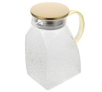LALAFINA Brocca in Vetro Resistente al Calore per Acqua Fredda e Tè, Design Trasparente Moderno, Capacità per Frigorifero, Materiale Vetro e Acciaio Inox Colore Casuale