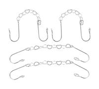 LALAFINA Catena Nasale in Metallo 4 Pezzi Anelli a Forma di Cuore, Gioielli Pratici per Naso Facili da Indossare, Sicuri per Decorazioni da Strada e Performance