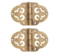 LALAFINA Cerniere in Ottone Vintage per Mobili, 2 Pezzi, Design Ovale Traforato, Alta Durezza e Non Si Bloccano, per Porte di Legno e Armadi