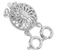 LALAFINA Chiusura per Collana a Strati Argento Doppio Anello, Separatore e Connettore per Gioielli Multilivello, Fermagli per Collane per Look a Strati, Accessorio per Creazione di