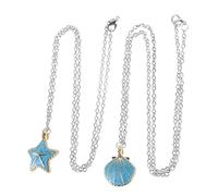 LALAFINA Collana Ciondolo a Conchiglia e Stella del Mare, Lega Boho | Stile Costiero, Moda Estiva per Donne e Coppie, Vacanze al Mare, Gioiello Leggero dal Gusto Letterario