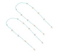 LALAFINA Cordino per Occhiali a Forma di Cuore 2 Pezzi, Catena Leggera in Vetro per Maschera e Occhiali, Fermaocchiali Portatile Anti-smarrimento per Attività All’aperto