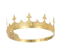 LALAFINA Corona Regolabile in Ferro Strass Dorati per Festa, Accessorio per Chioma Elegante e Confortevole, per Cosplay e Costumi da Regina