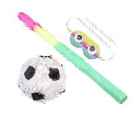LALAFINA Decorazione per Feste Sportive a Forma di Calcio, Set da 3 Elementi con Bastoncino e Benda, Gioco per Compleanni e Celebrazioni