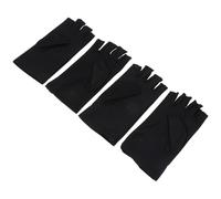 LALAFINA Guanti Mezze Dita da Ciclismo Estivi in Spandex Nero, 2 Paia | Tessuto Ice Silk e Silicone, Struttura Elastica a Rete, Uso per Bici, Manicure e Arrampicata