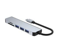 LALAFINA Hub e Decodifica Hdcp USB -c 6-in-1 in Alluminio Schede di, Compatibilità Elevata per Ufficio Quotidiano e Dispositivi Tv o Proiettore