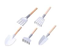 LALAFINA Kit 5 Pezzi Zappette da Giardino in Legno e Ferro, Attrezzi Robusti per Trapianto e Diserbo di Fiori e Piante Grasse, per Uso Familiare e Amichevole Stili multipli