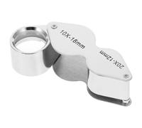 LALAFINA Lente d Ingrandimento Gioielliere 20x Doppia Lente in Metallo Argento, Compatta e Versatile per Gemme ed Elettronica, Design Pieghevole Portatile